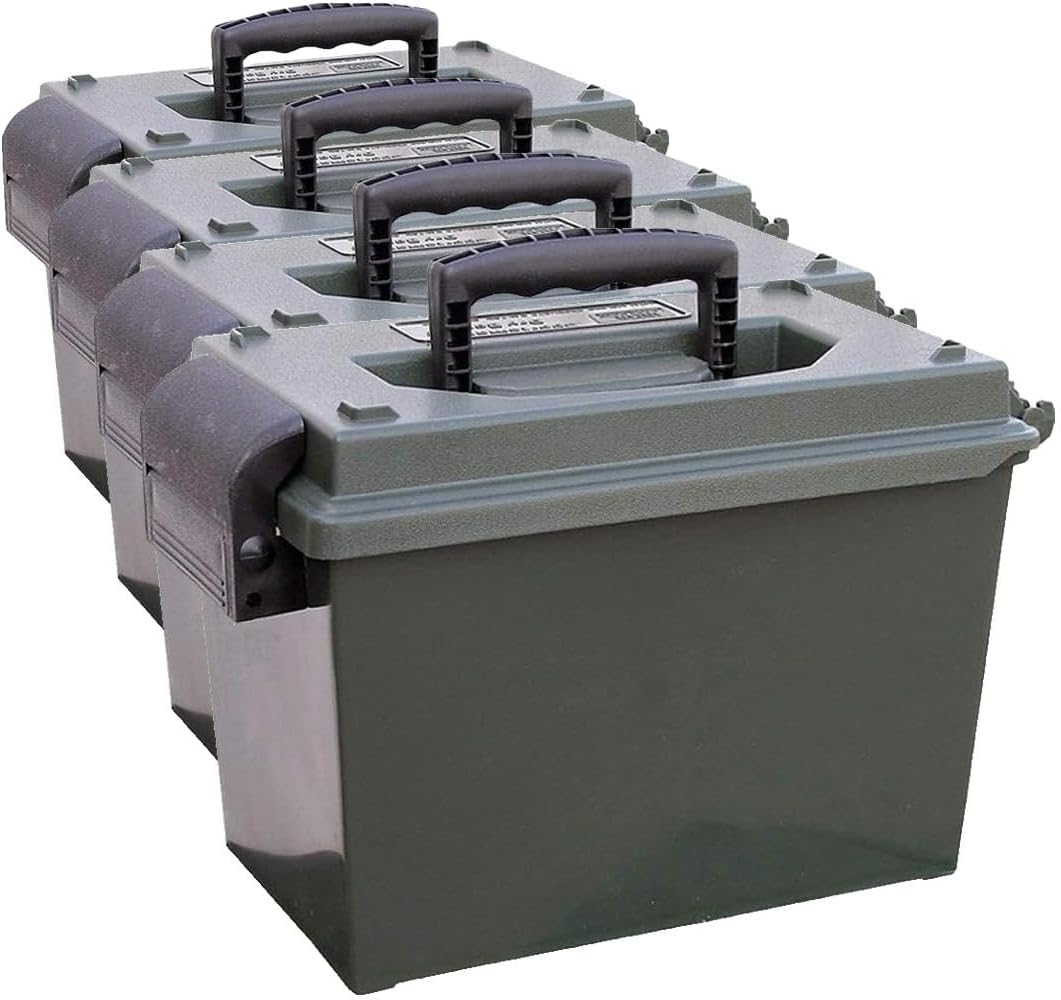 MTM SDB-0-11 Sportsmen's Dry Box, O-Ring Sealed, Heavy Duty Latch, Lockable, Crush-Proof, USA Made, Forest Green (Pack of 4)