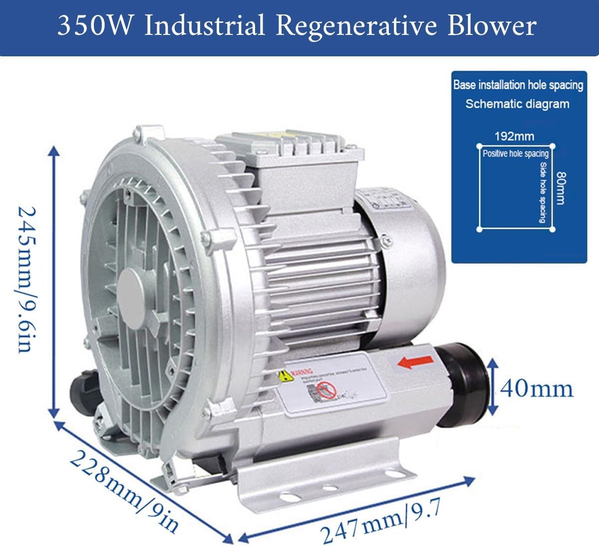 Industrial Blower Vortex Ring Blower Large Airflow Type fish pond aerator Regenerative Blower strong centrifugal fan High pressure Blower 110V 250/350/550W(350W)