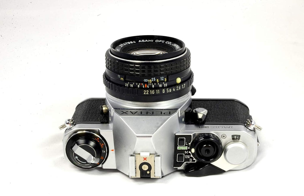 Pentax ME Super 35mm SLR Film Camera with 50MM MF Pentax PK Mount lens system. Custom Shutter, ISO, and aperture settings. Automatic shooting is available. (Renewed)