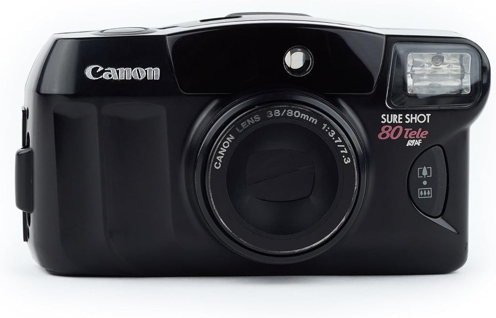 Canon Sure Shot 80 Tele SAF 35mm Film Camera w/Canon 38-80mm Lens (Black)