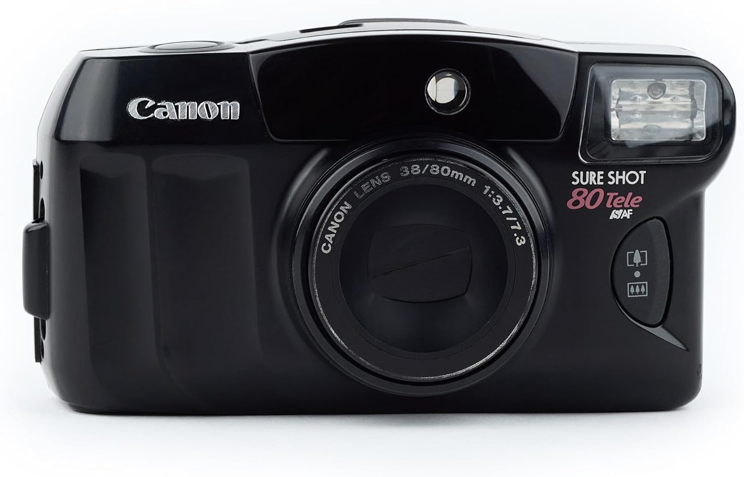 Canon Sure Shot 80 Tele SAF 35mm Film Camera w/Canon 38-80mm Lens (Black)