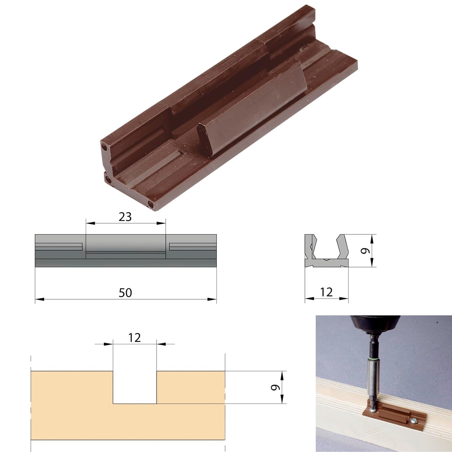 KNAPP KLICKpro Dovetail Receiving Connector – Quick Assembly with Woodworking Tools - No Visible Nail Holes for a Clean Finish - Durable & Versatile for Wood Jointer Projects – 500 PCS
