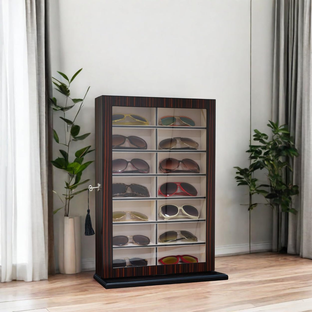 TIMELYBUYS Large Eyeglass Sunglass Glasses Display Case Storage Box Organizer