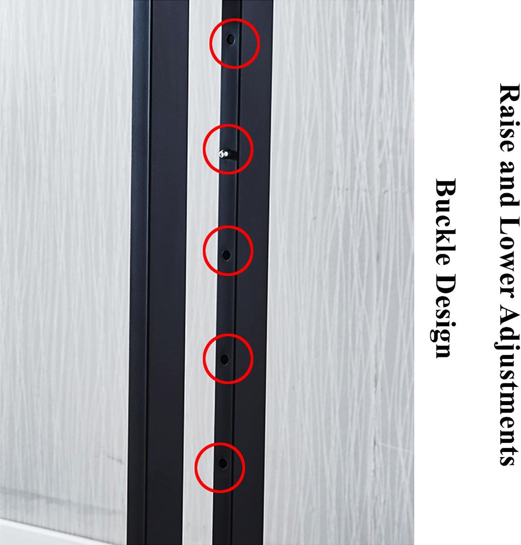 Heavy-Duty Metal Garment Rack 6 Way Clothing Rack Adjustable Height Floor Standing Shirt Racks, Square Tubing Portable Display Rack for Hanging Clothes,White