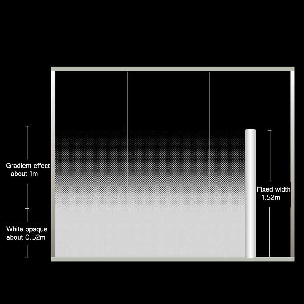 Decorative Semi - Privacy Window Film One Way Gradient Dot Patterns Glass Sticker for Home Office Meeting Room, 60Inch x 33Feet