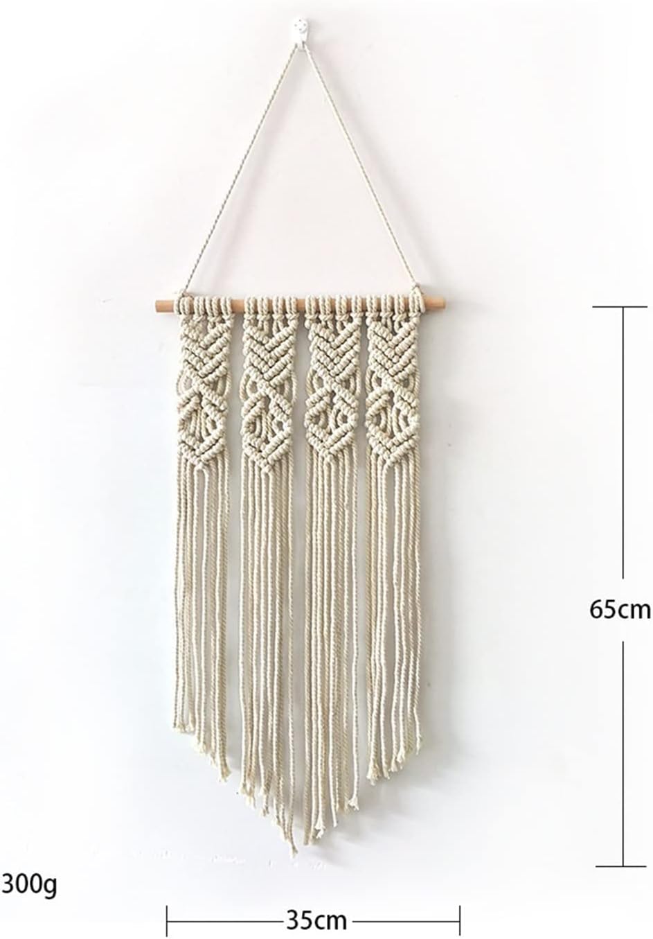 Tapestry Hand Woven Tapestry Macrame Wall Hanging Cotton Tapestry Home Decoration Gift for Women (Grey 1 35x65cm)