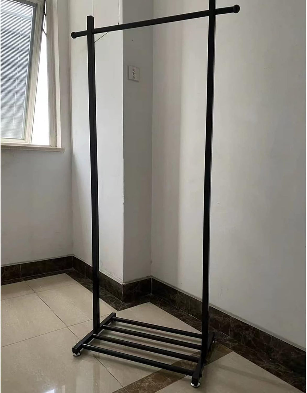 Garment Rack Freestanding Coat Rack with Shoe Rack Small Space Metal Clothing Rack Heavy Duty Garment Rack for Hanging Clothes Bedroom Living Room Clothes Organizer,6(White)