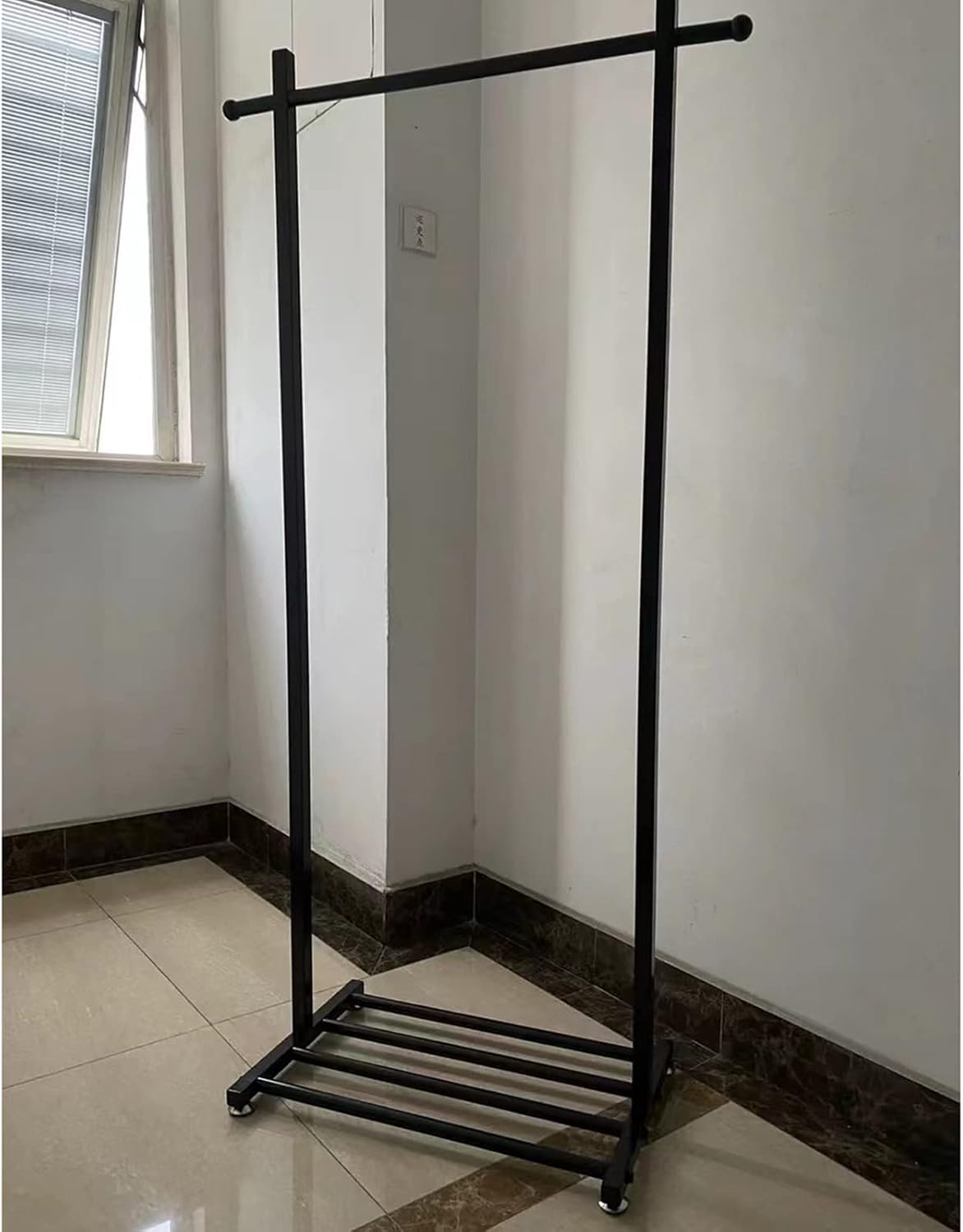 Garment Rack Freestanding Coat Rack with Shoe Rack Small Space Metal Clothing Rack Heavy Duty Garment Rack for Hanging Clothes Bedroom Living Room Clothes Organizer,6(White)