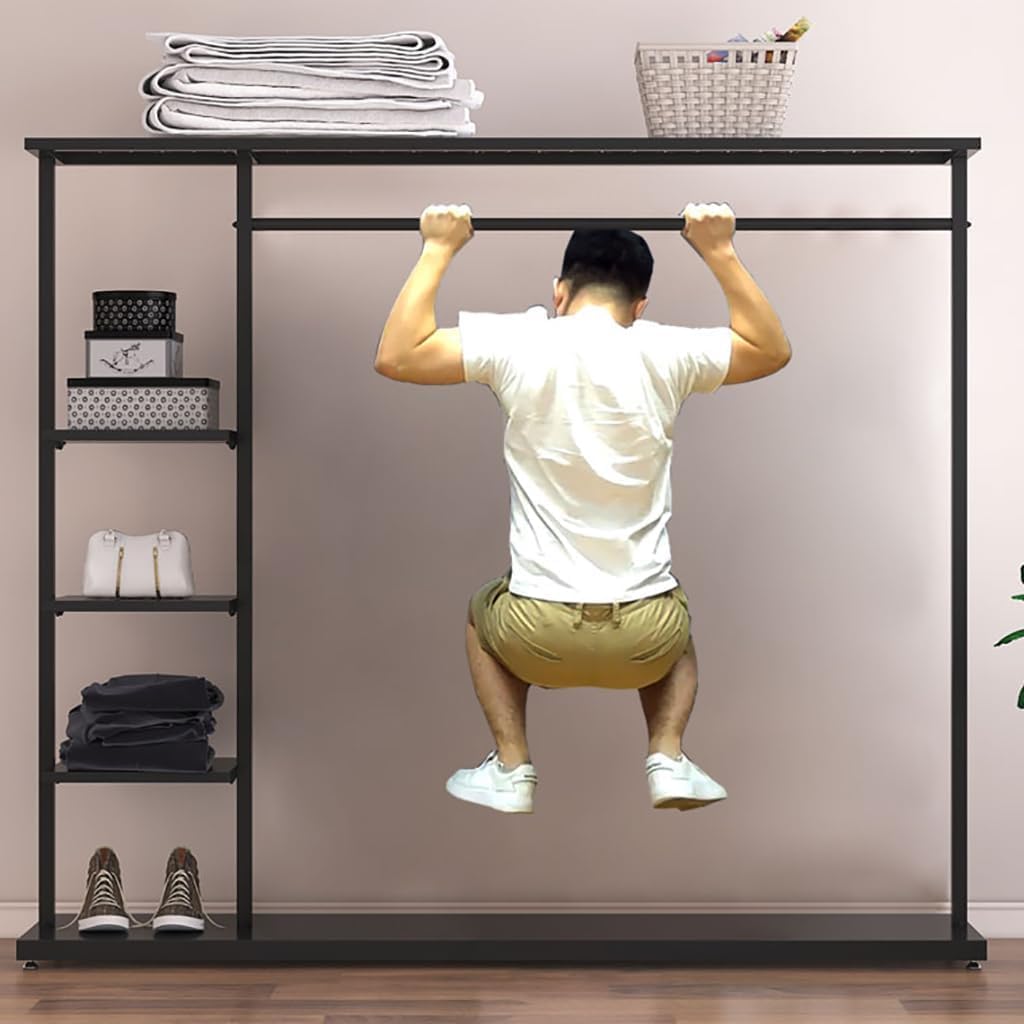 5-Tier Clothing Rack, Free Standing Garment Rack with Shelves for Home,Storage Display Stand for Clothes, Shoes, Accessories – Metal Frame, Space-Saving(Black,47IN)
