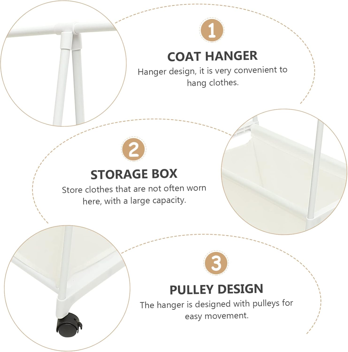 Holibanna Clothes Stand Wheels Multi Clothes Rack for Bedroom Hallway Bathroom Sturdy Garment Rack for Jackets Handbags Drying Versatile Storage