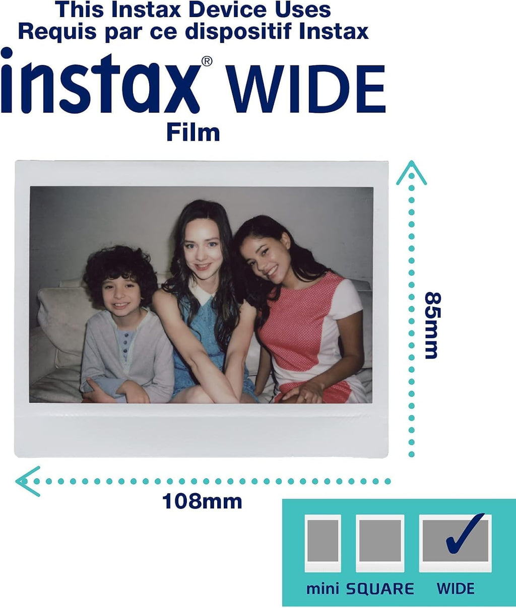 Fujifilm INSTAX Wide 400 Instant Camera - Sage Green with Creative Bonus Bundle of Fujifilm Wide Instant Film... (Camera + 2 Wide Twin Pack)