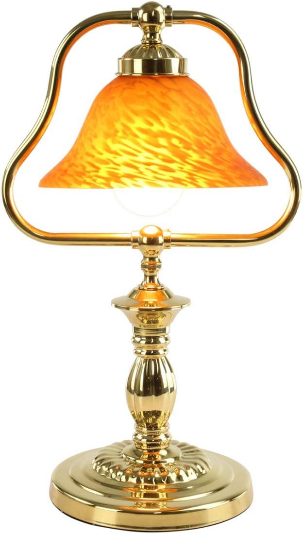 Renovator's Supply Brass Table And Floor Lighting Lamp Set Includes 1 Floor Lamp, 2 Traditional Table Bed Side Lamps, 1 Amber Desk Lamp