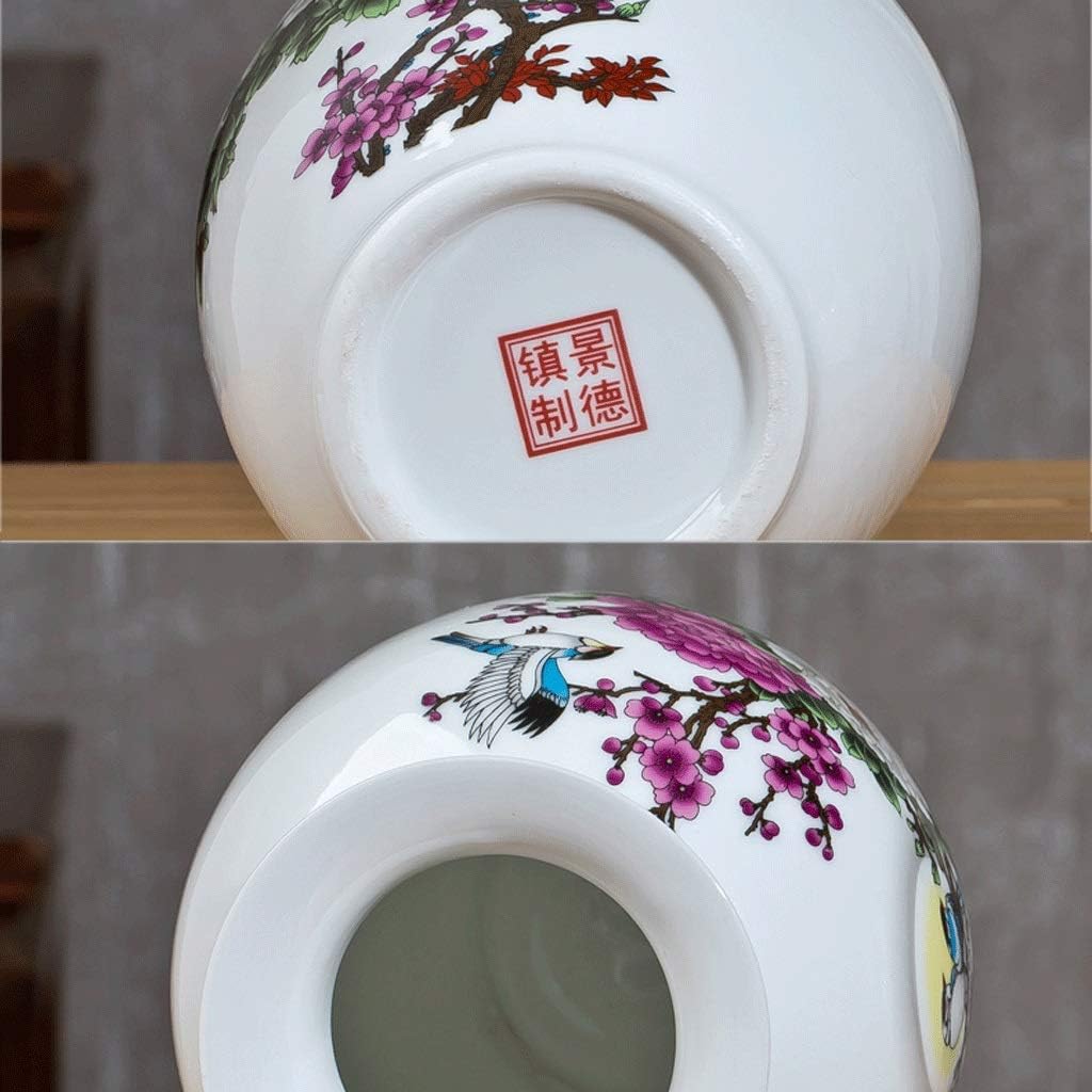 Vase Ceramic Small White Home Living Room Dried Flower Arrangement Flower Decoration Ornament (Jade Pot Spring)