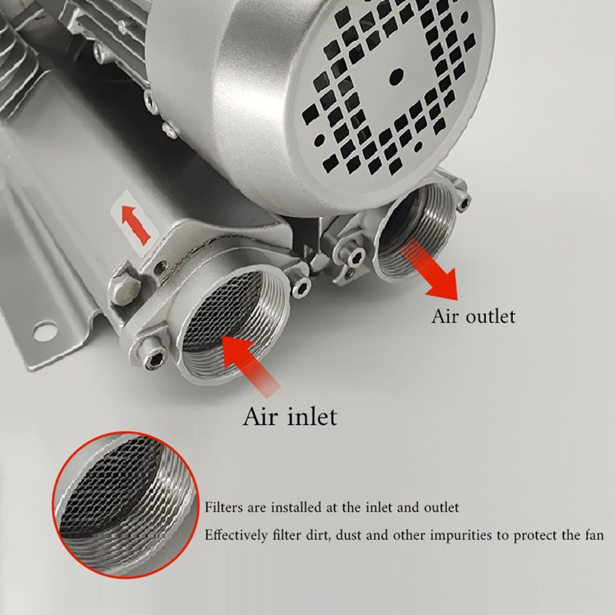Industrial Blower Vortex Ring Blower Large Airflow Type fish pond aerator Regenerative Blower strong centrifugal fan High pressure Blower 110V 250/350/550W(350W)