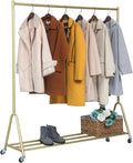 Modern Clothing Rack On Wheels, Heavy Duty Metal Garment Rack for Hanging Clothes, Gold Display Rack for Boutique Retail and Bedroom, Easy Assemble (Size : 120x40x155CM) (120x40x155CM)