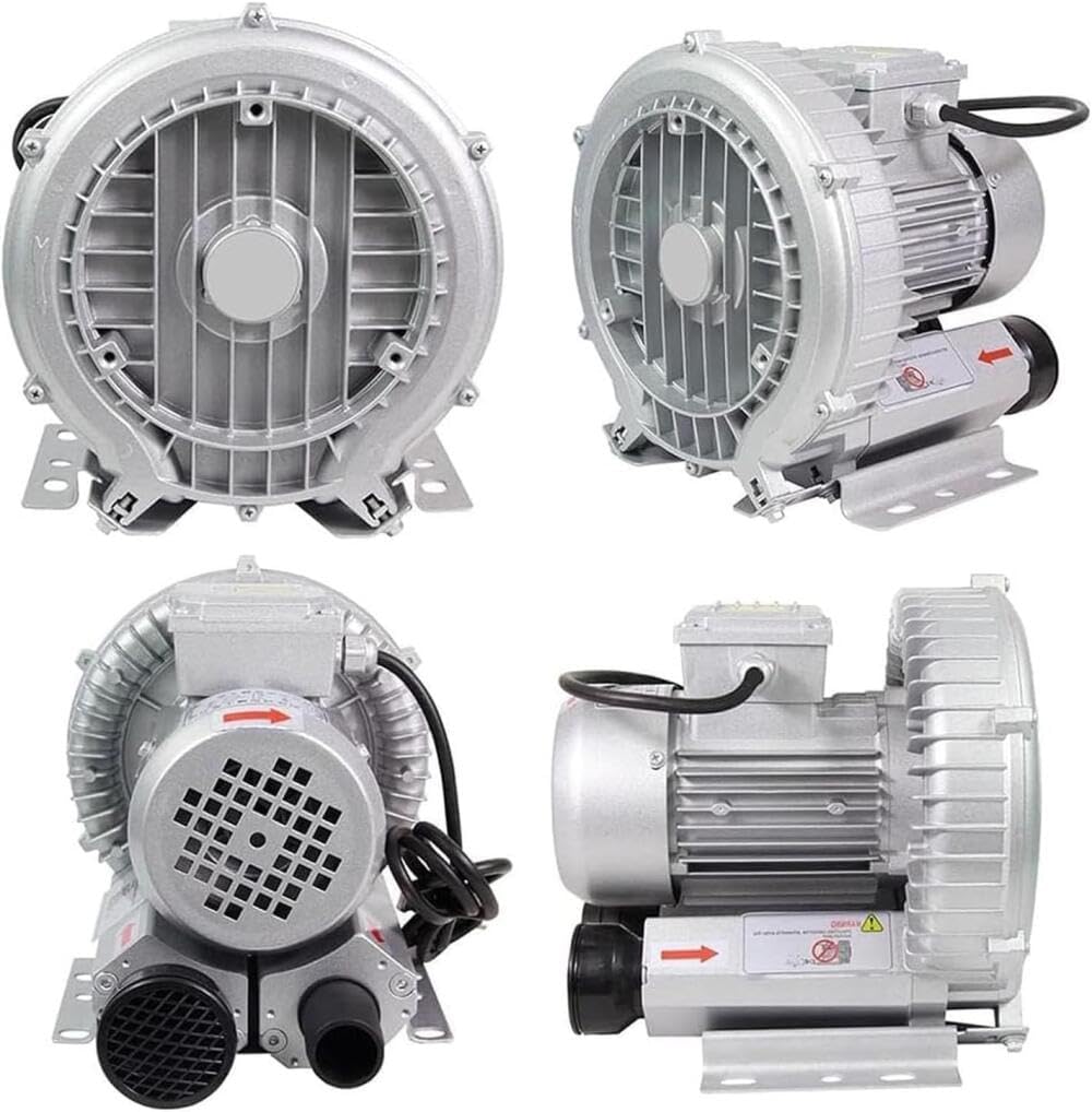 Regenerative Blower, Ring Blower, 220V Single Phase High-Pressure Side Channel Vortex Blower, for Industrial, Sewage Aeration, and Vacuum Applications