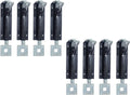 Adonai Hardware 7.50' 'Dionysius' Heavy Duty Wrought Cast Iron Foot Bolts Latches (8, Black Powder Coated) for Vintage Wooden Barn Doors, Gates, Security, DIY Easy Installation, Fences and Farmhouse