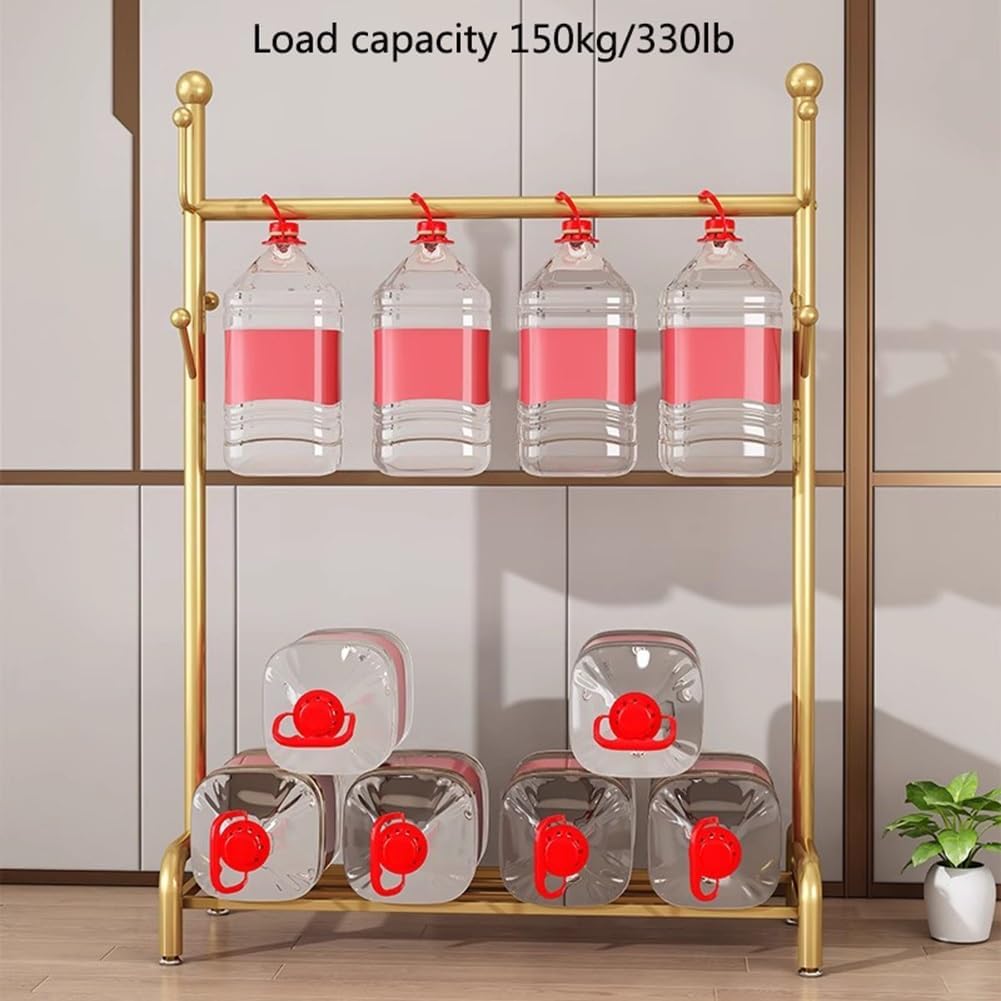 Heavy Duty Clothes Rack for Bedroom, Home and Shop, 150kg Load Bearing, Metal Garment Rack with Shelf for Hanging Clothes(Gold,80x40x165cm)