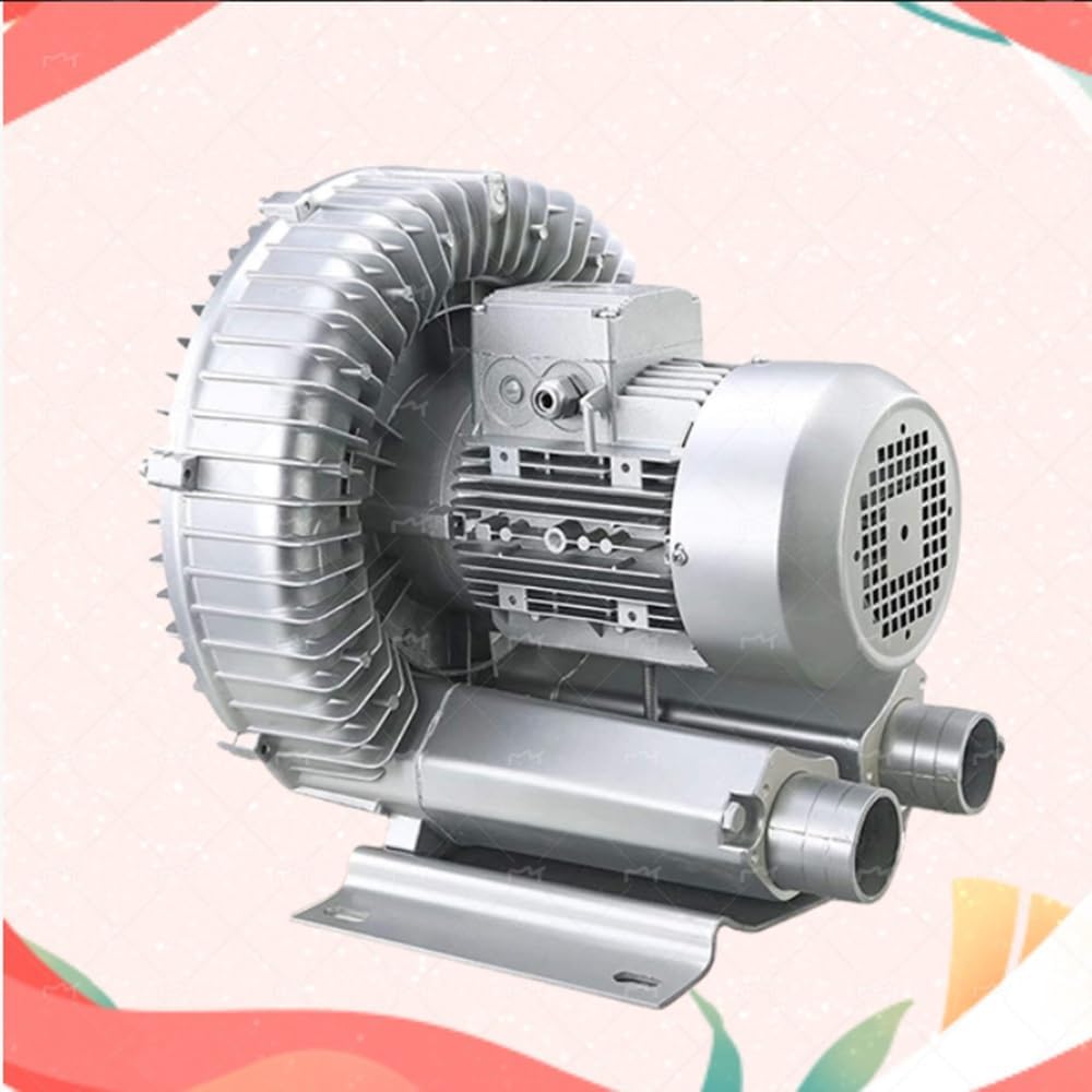 110V 50Hz Regenerative Blower, High-Pressure Vortex Ring Blower, 0.33HP 0.47HP 0.5HP 0.74HP Vortex Blower for Sewage Aeration Aquarium Fish Pond, Silver(120W/0.16HP)