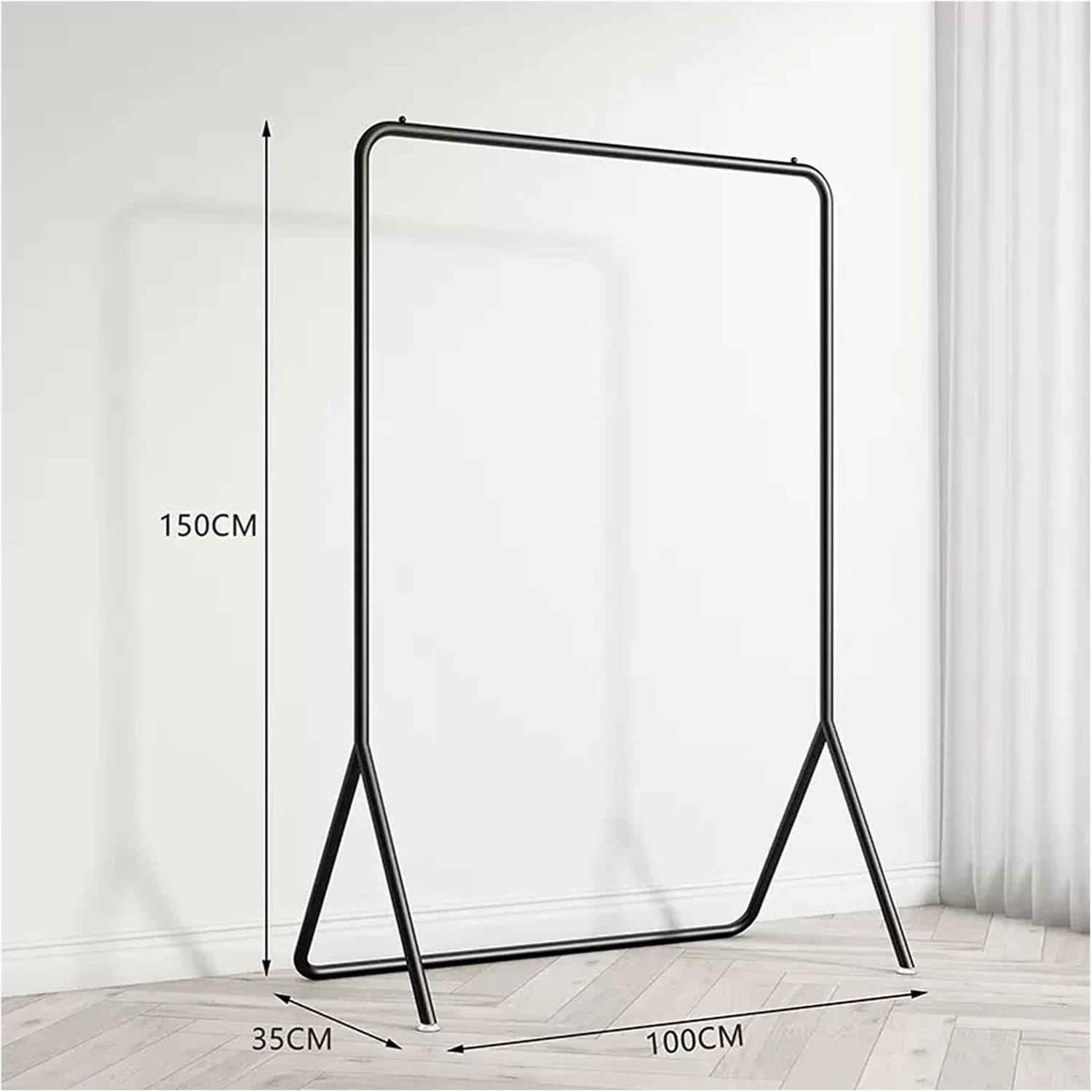 AEYSD-456 Adjustable Garment Rack Hanging Clothes Rack Flooring Bedroom Home Single Rod Drying Clothes Rack Indoor Small Coat Rack Standing Hanger(Gold,Medium)