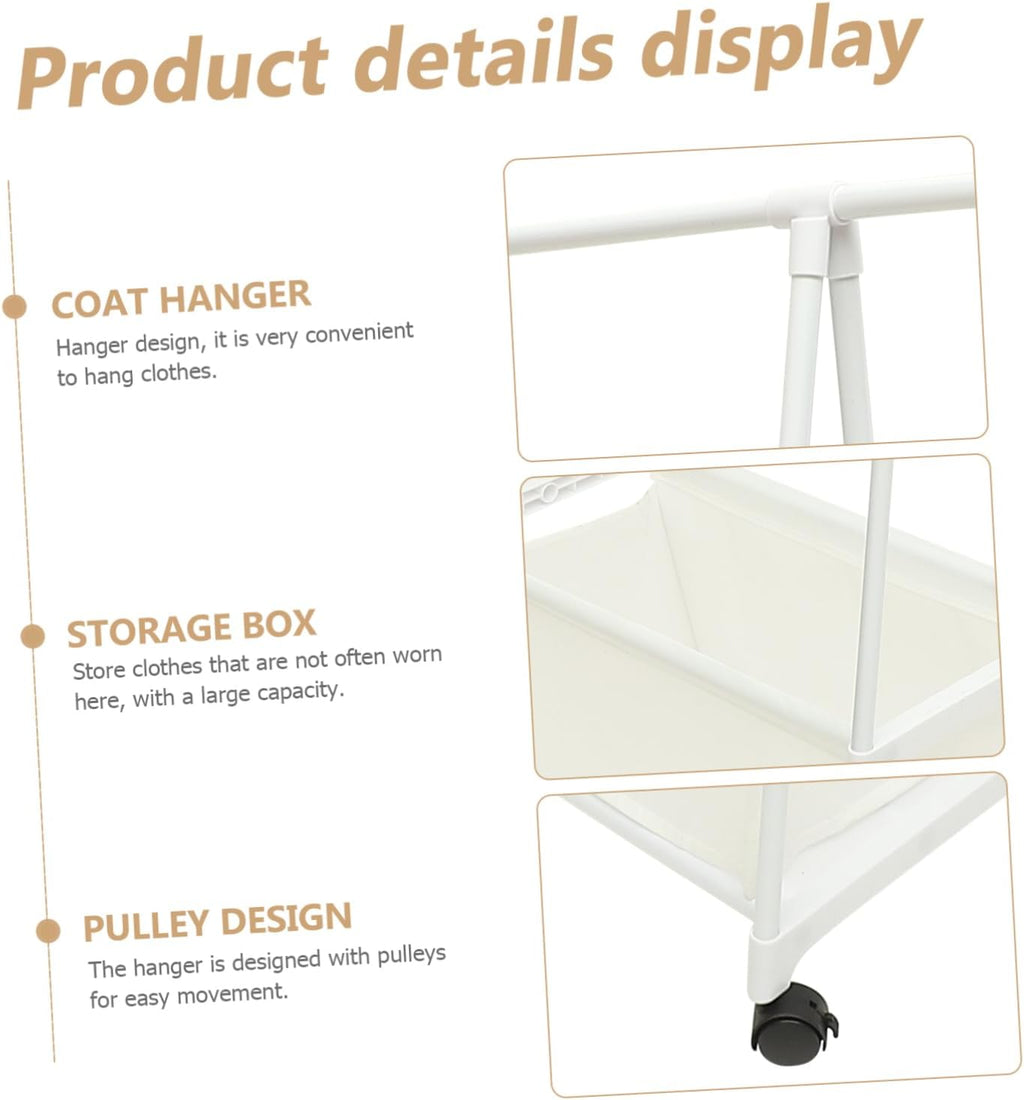 Holibanna Clothes Stand Wheels Multi Clothes Rack for Bedroom Hallway Bathroom Sturdy Garment Rack for Jackets Handbags Drying Versatile Storage