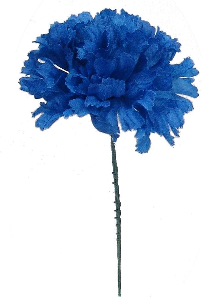 Larksilk 1000 Pack Royal Blue Carnations Artificial Flowers, Silk Heads | Bulk 1000 royal blue silk carnation heads on 5in wired stems for wedding centerpieces, bouquets & DIY crafts