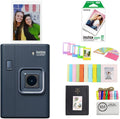 FUJIFILM instax mini LiPlay+ (Midnight Blue) Hybrid Instant Camera Bundle with 20 Exposures Instant Film + Instax Mini Album, Borders, Stickers & Clips + Microfiber Cleaning Cloth (4 Items)