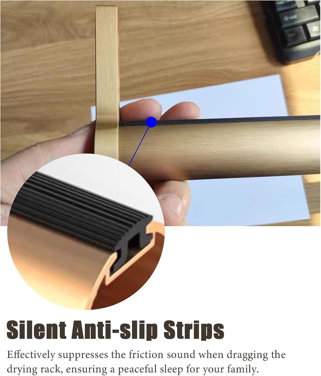 Closet Rod Brushed Gold Clothes Rod Support Pole, Ceiling/Wall Mount Closet Garment Racks, Cuttable Round Tube Hanger Rail for Clothing Store, Cloakrooms(100cm (39 3/8 in))