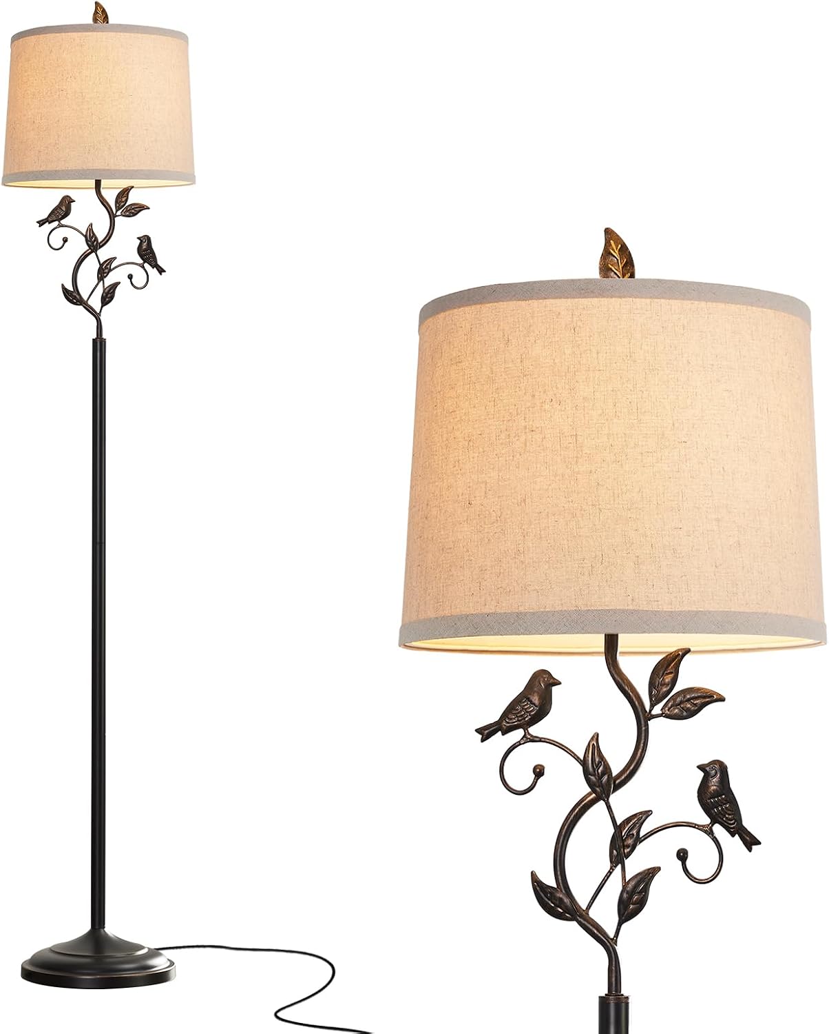 New - Same Matching Floor Lamp - 63'' Floor Lamp + 27'' Table Lamp Set of 2