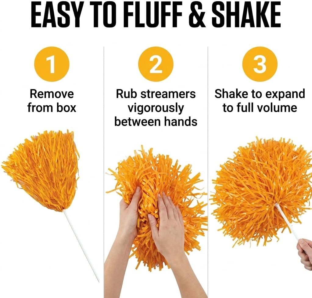 Anderson's Premium One-Color School Spirit Shakers, Cheerleader Pom Poms, Sports Fan, Football, Basketball, Homecoming, Squad, Team, Party, Dance Club, Performance, Celebrations