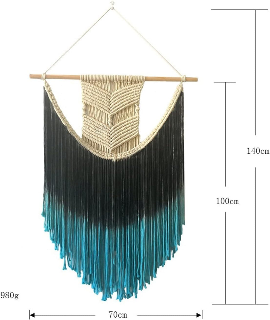 Tapestry Macrame Wall Hanging Colorful Tapestry Handmade Cotton Home Decoration (Color : Onecolor, Size : 70 X 100cm) (Onecolor 70 x 100cm)