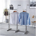 Floor Standing Clothing Store Metal Garment Rack, 6 Way Heavy Duty Clothing Display Stand, Adjustable Lifting Hanging Clothes Racks, for Boutiques, Laundry Room (Silver 116x84x160cm)