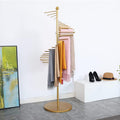 Floor-Standing Metal Spiral Scarf Display Stand, Industrial Style Iron Storage Hanger Hair Rack, Hijab Scarves Leggings Tae Kwon Do Belt, Closet Racks for Hanging Clothes(Gold-30 Rods)