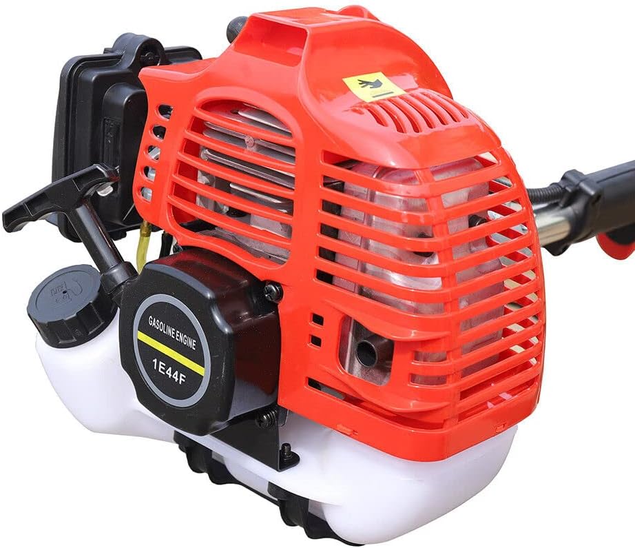42.7CC Handheld Tiller Cultivator 2 Stroke Gas Powered Engine Tilling Machine Air-Cooled Mini Tiller Cultivator for Garden Cylinder Gas Gasoline Engine Grass Cutter for Yard 1.25KW/6500r/min