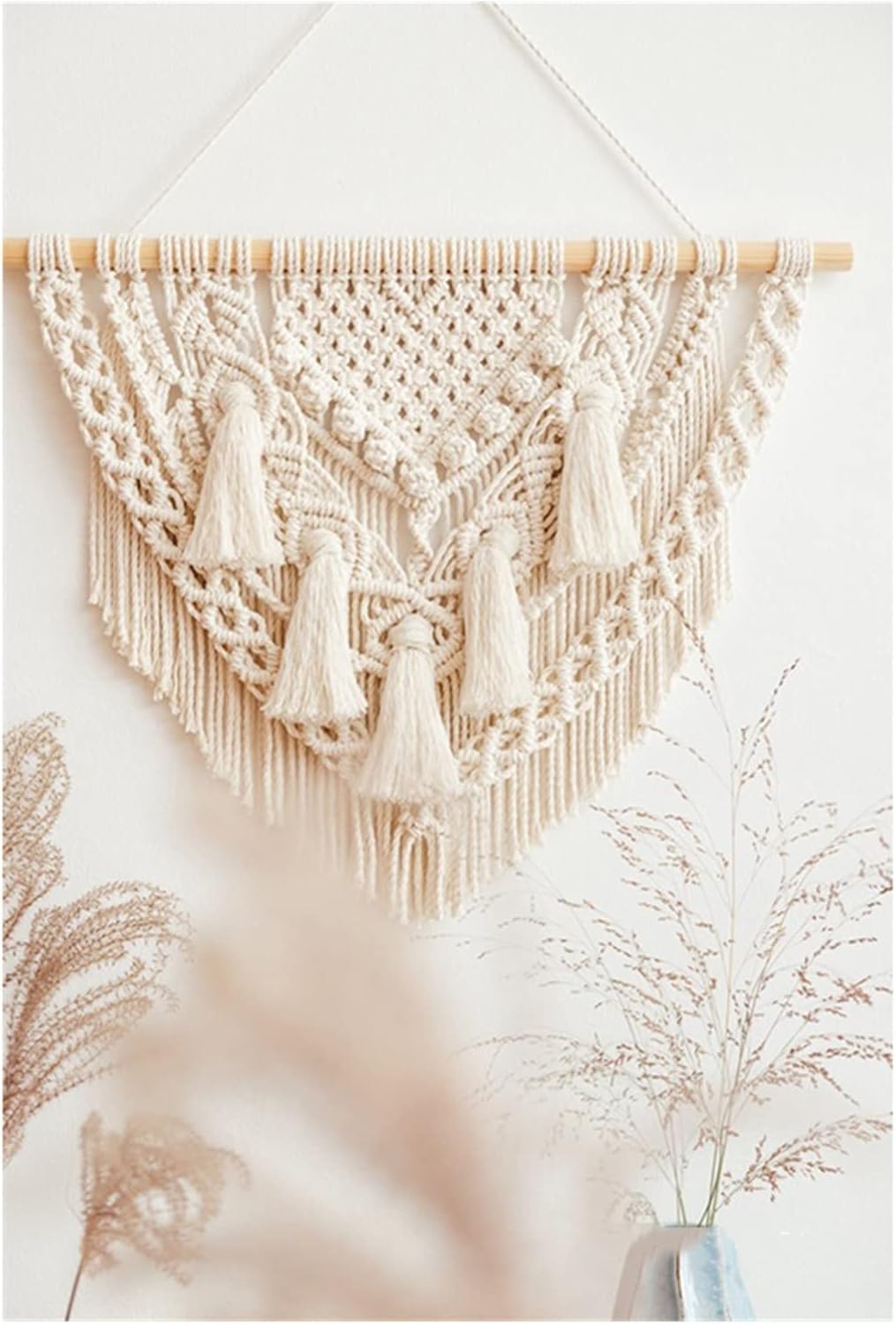 Tapestry Home Minimalist Tapestry Macrame Wall Hanging Decor Bohemian (Color : OneColor, Size : 50x65cm) (OneColor 50x65cm)