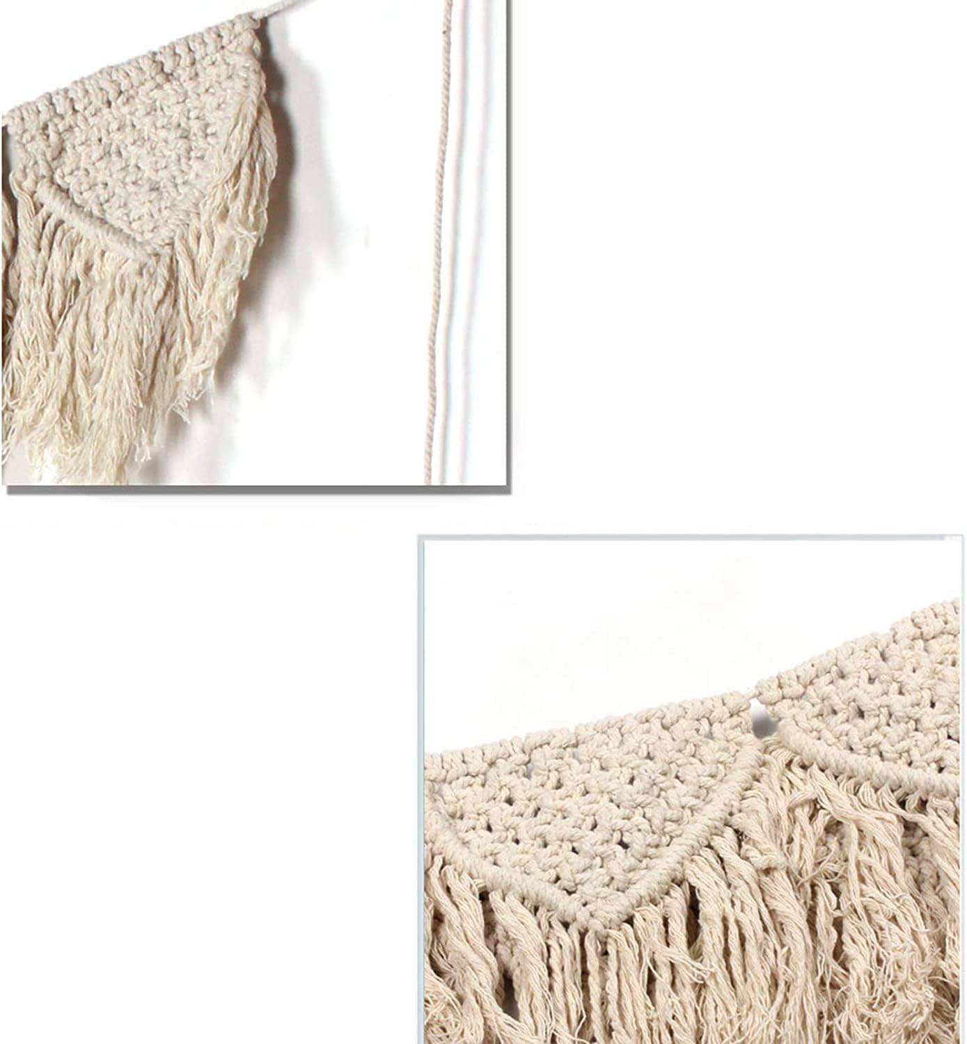 Modern Wall Decor Woven,Wall Hanging Art Tapestry, Macrame Wall Hanging Decor, Handmade Woven Wall Hanging Tapestry Bohemian Wall Decor for Home (Beige)