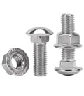 Stainless Steel Carriage Bolts Screws Round Head Square Neck and Hex Flange Nuts,304 Stainless Steel 18-8 Full Thread,M10x30(100sets)