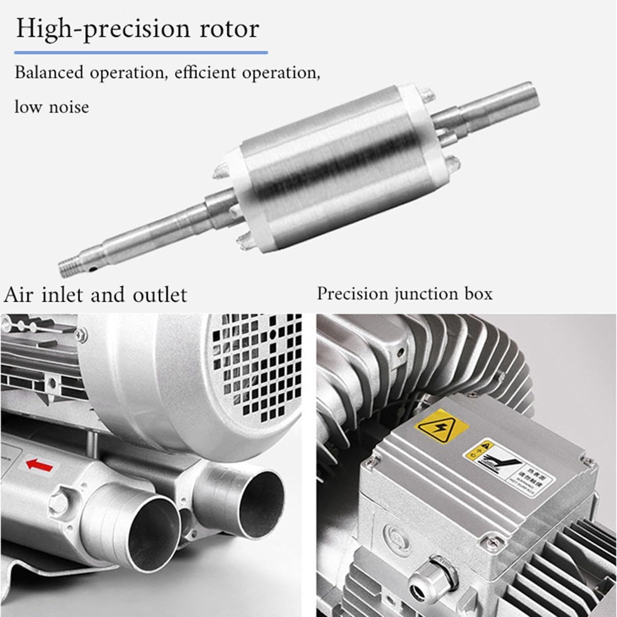110V Vortex Ring Blower Industrial Regenerative Blower strong centrifugal vortex fan Large Airflow Vacuum Pump 120W 250W 350W 750W for Aquaculture Pond Aeration(750W)