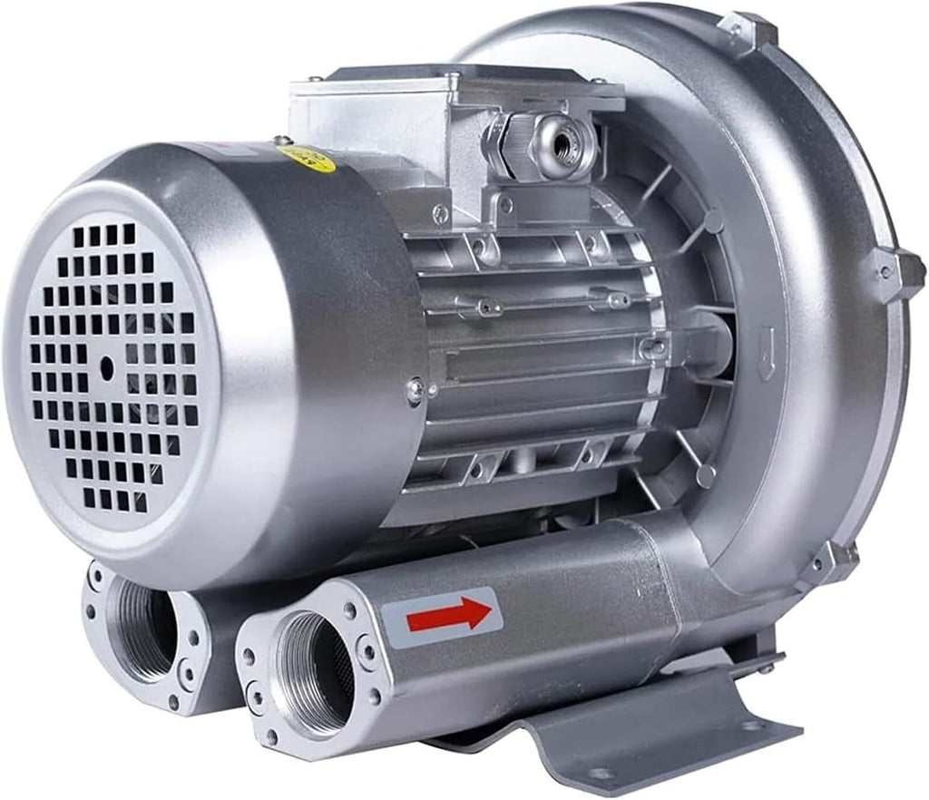 Regenerative Blower Single Phase,120W-1500W Vortex Ring Blower, High-Pressure Industrial Vacuum Pump,110v 60hz High Pressure Strong Centrifugal Fan for Air Blowing Or Suction (370W)
