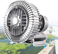 Industrial Regenerative Blower with Blowing and Suction, High Pressure Vortex Ring Blower for Sewage Aeration Aquarium and Workshop Use(120w,220v)