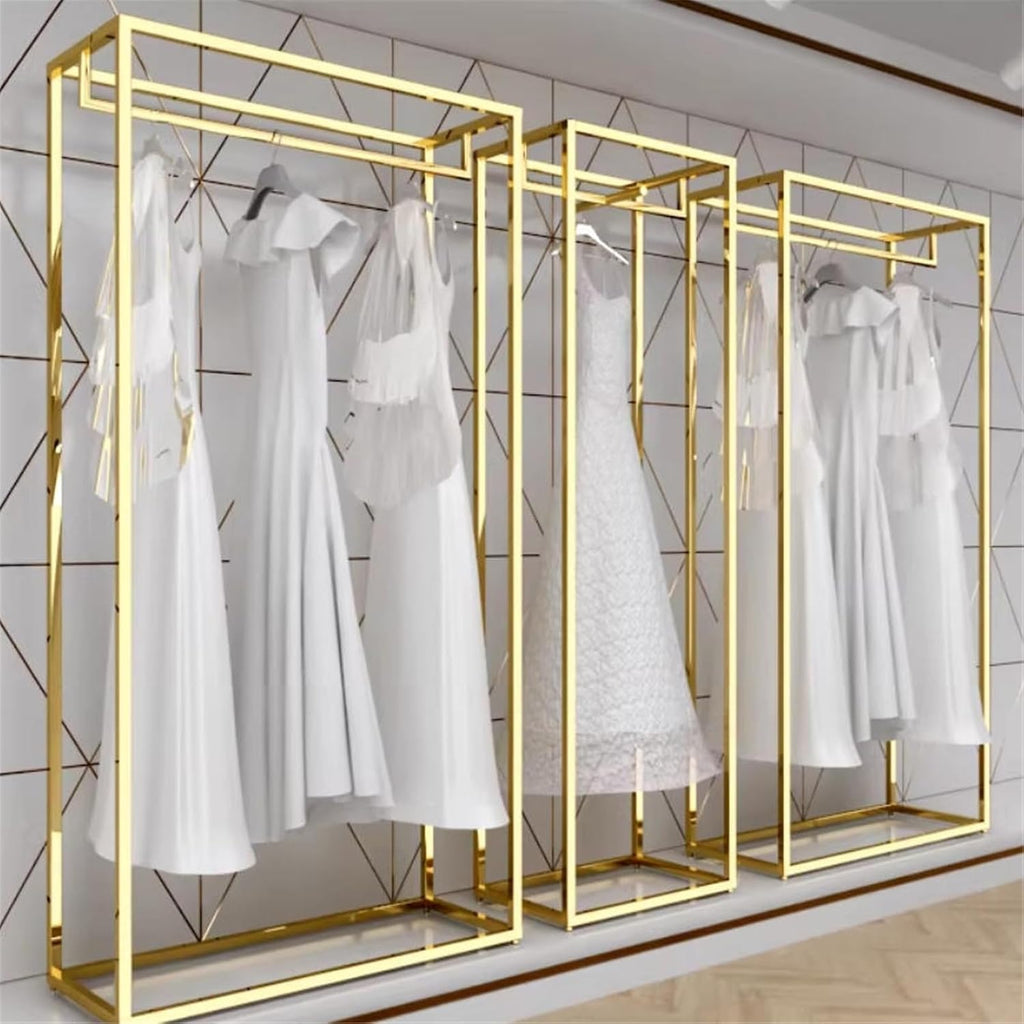 Clothing Rack Wedding Dress Hanging Rack, Studio Display, Wrought Iron Clothing Store Bedroom(Large)