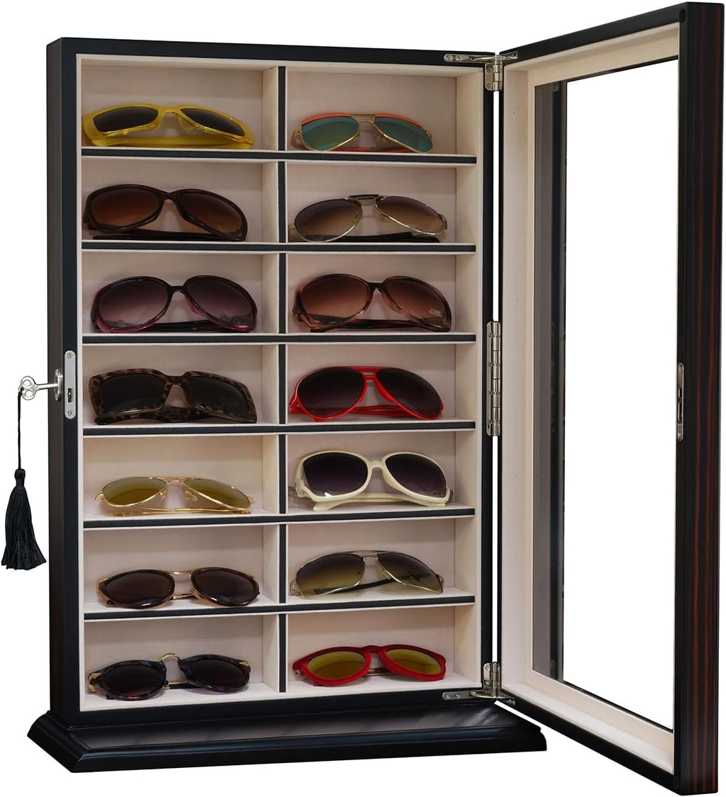 TIMELYBUYS Large Eyeglass Sunglass Glasses Display Case Storage Box Organizer