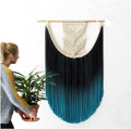 Modern Wall Decor Woven,Wall Hanging Art Tapestry, Macrame Wall Hanging Woven Macrame Tassel Boho Wall Decor for Bedroom Tapestry Handmade Bohemian Wall Art Home Ornament (Peacock Blue)