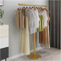 Clothes Rail Garment Rack Metal Clothing Rack with Top Shelf, Garment Rack Boutique Rolling Display Rack Closet Organizer for Hanging Clothes, Gold-B-80x130cm