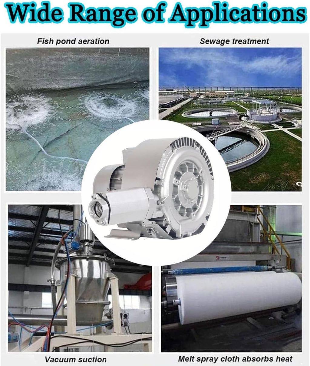 High Pressure Air Blower,Regenerative,380v,High-Pressure Vortex Ring,Industrial Extractor Fans,Commercial Fan(1300W/380V)