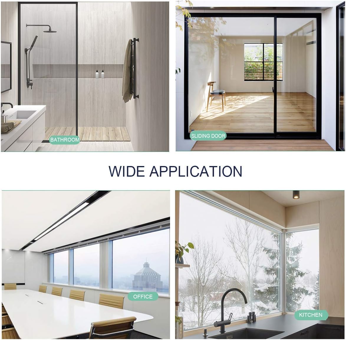 SUMAGITIN Clear Window Vinyl Security Film Self-Adhesive Anti Shatter Safety Window Glass Protection Sticker Heat Control Anti UV for Building Home and Office Glass 2MIL,35.4inch x 100feet
