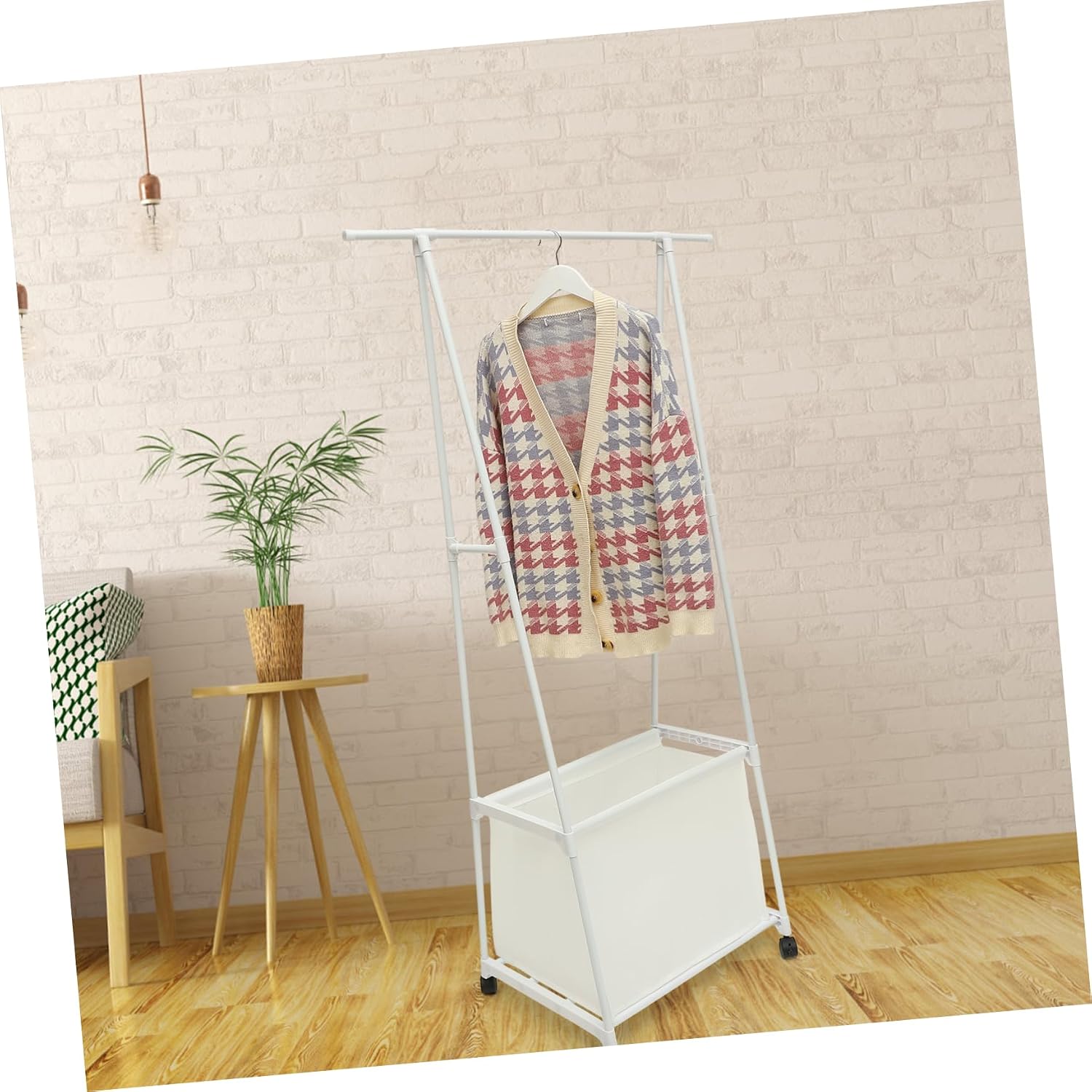 Holibanna Clothes Stand Wheels Multi Clothes Rack for Bedroom Hallway Bathroom Sturdy Garment Rack for Jackets Handbags Drying Versatile Storage