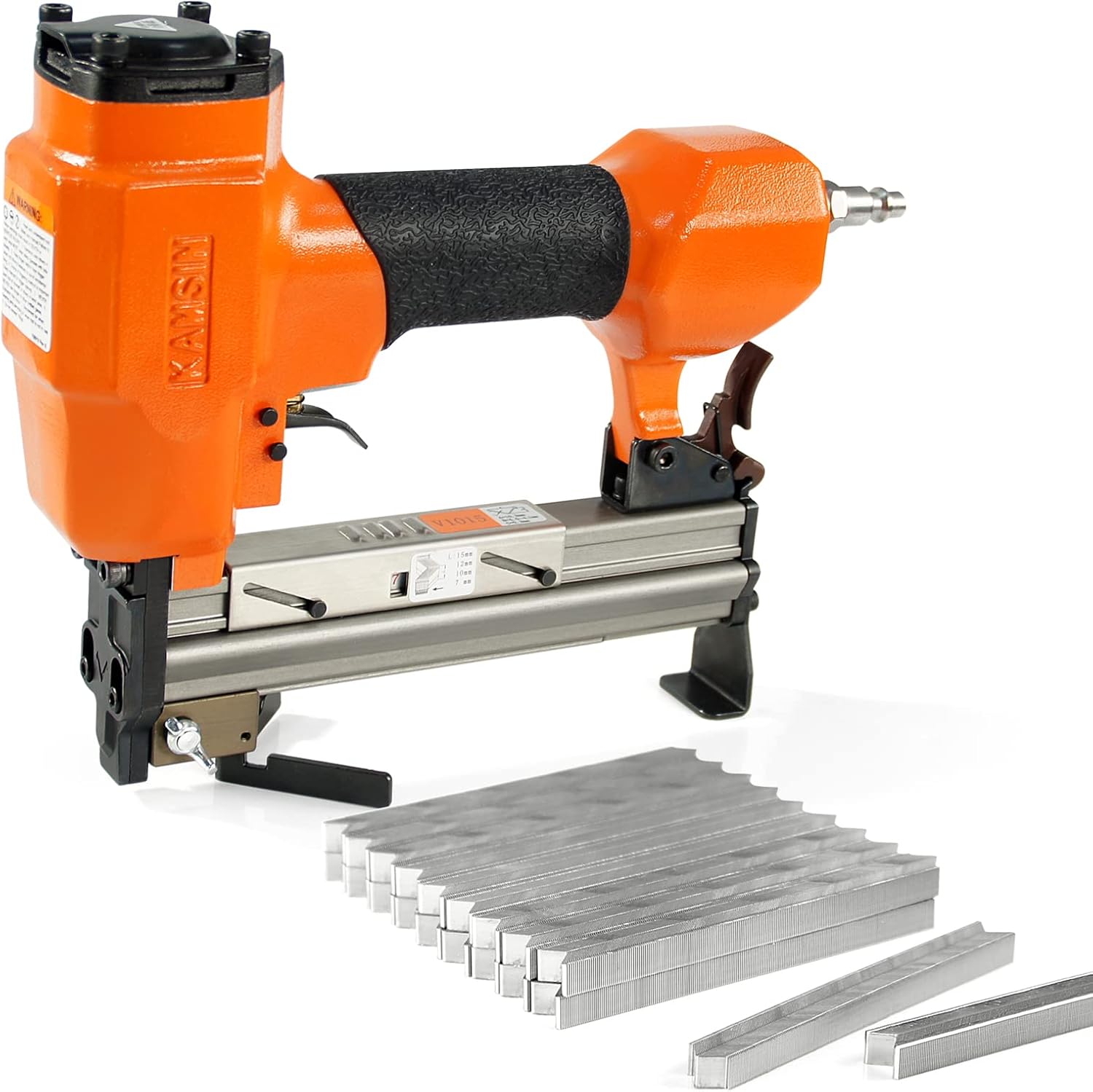 KAMSIN V1015 Pneumatic Picture Frame V Nailer with 4,000PCS of 7 MM V-Nails, 30 Gauge Picture Frame Stapler Air Power Wood Joiner
