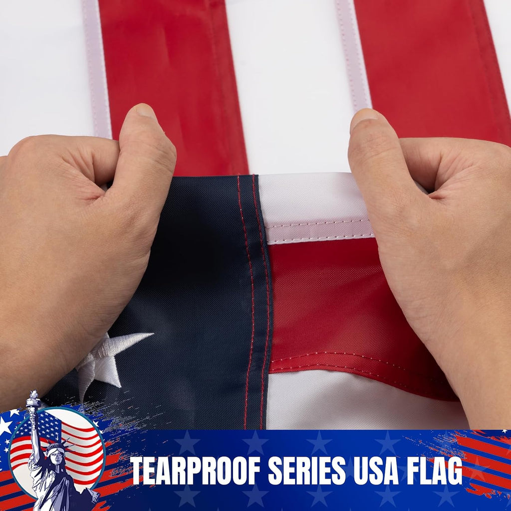 GYaozii 10x15Ft American Flags for Outside, Heavy Duty US Flag TearProof | High Wind Resistant and WaterProof USA Flag with Embroidered Stars, Sewn Stripes, Brass Grommets