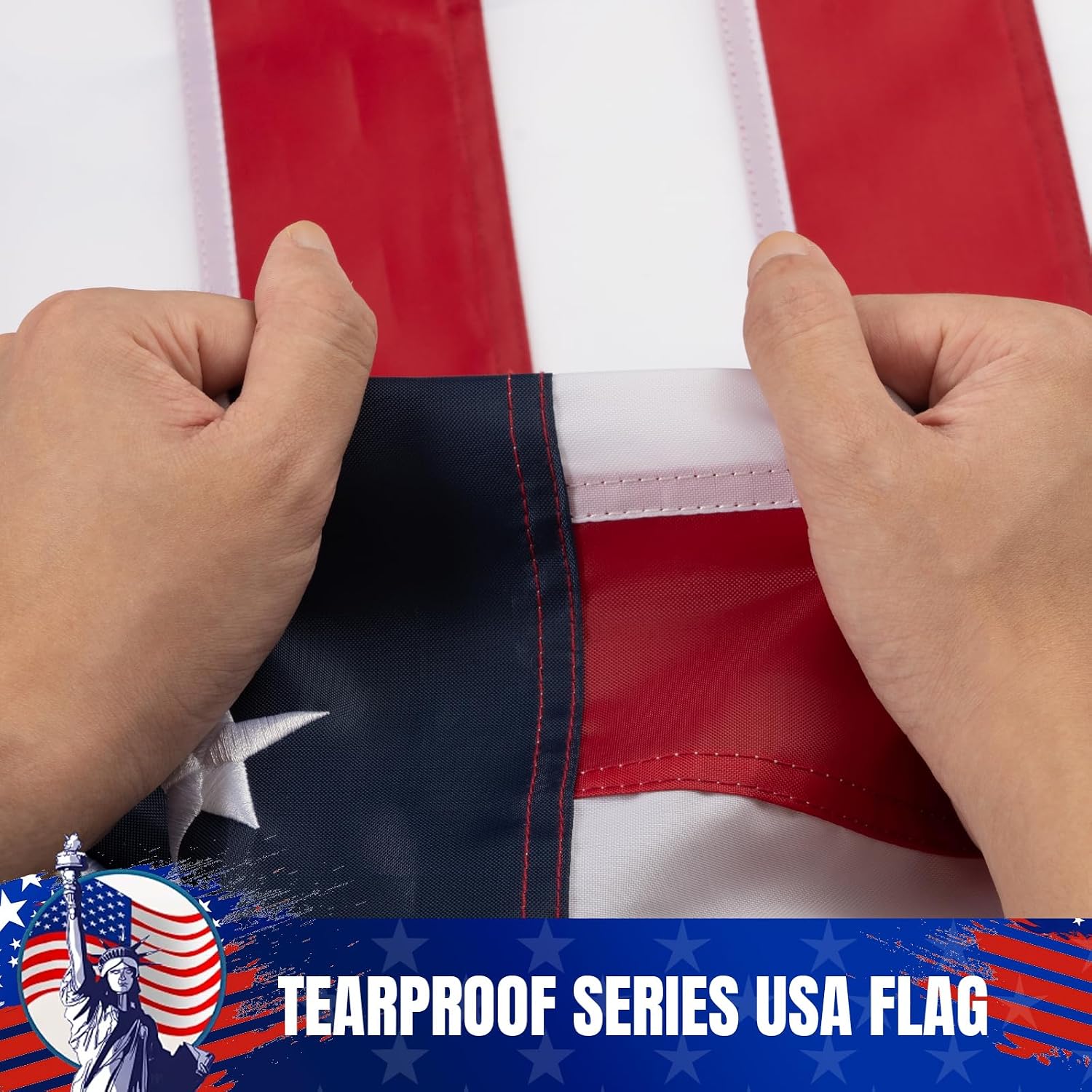 GYaozii 10x15Ft American Flags for Outside, Heavy Duty US Flag TearProof | High Wind Resistant and WaterProof USA Flag with Embroidered Stars, Sewn Stripes, Brass Grommets
